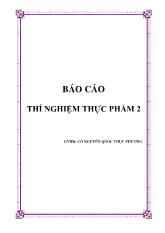 Đề tài Thí nghiệm thực phẩm