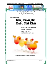 Đề tài Thực hành môn công nghệ sản xuất đồ uống - Trường ĐH Công Nghiệp TP Hồ Chí Minh 2010