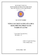 Đồ án Tốt nghiệp Nâng cao chất luợng sữa chua bằng phưong pháp vi gói vi khuẩn Lactic