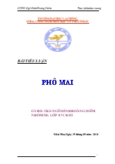 Giới thiệu tổng quát qui trình sản xuất pho mai