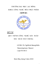 Giới thiệu tổng quát qui trình sản xuất xúc xích
