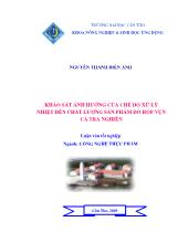Khảo sát ảnh hưởng của chế độ xử lý nhiệt đến chất lượng sản phẩm đồ hộp vụn cá tra nghiền