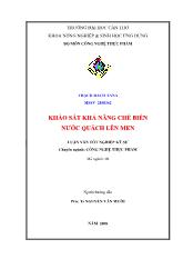 Khảo sát khả năng chế biến nước quách lên men