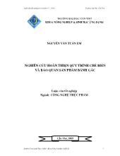 Nghiên cứu hoàn thiện quy trình chế biến và bảo quản sản phẩm bánh gấc