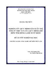 Nghiên cứu quy trình sản xuất chả tôm từ thịt vụn của quy trình chế biến tôm đông lạnh xuất khẩu