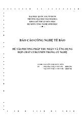 Phương pháp thu nhận và ứng dụng hợp chất curcumin trong củ nghệ