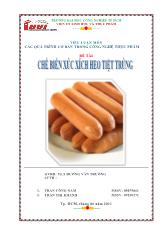 Quy trình công nghệ chế biến xúc xích heo tiệt trùng