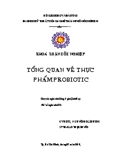 Tổng quan về thực phẩm probiotic