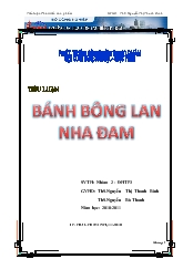 Xây dựng chiến lược Phát triển sản phẩm Bánh bông lan Nha đam
