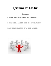 Báo cáo Qualities Of Leader - thực tập bằng Tiếng Anh