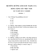 Câu hỏi trắc nghiệm chi tiết môn đường lối Đảng Cộng sản Việt Nam