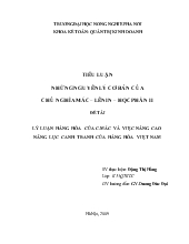 Lý luận hàng hóa của C.mác và việc nâng cao năng lực canh tranh của hàng hóa Việt Nam