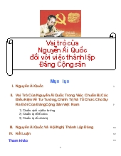 Vai trò của Nguyễn Ái Quốc đối với việc thành lập Đảng Cộng Sản Việt Nam