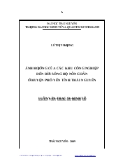 Ảnh hưởng của các khu công nghiệp đến đời sống hộ nông dân ở huyện Phổ Yên tỉnh Thái Nguyên