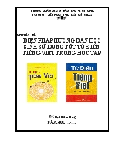 Biện pháp hướng dẫn học sinh sử dụng tốt từ điển Tiếng Việt trong học tập