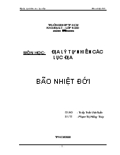 Cách thức hình thành bão nhiệt đới