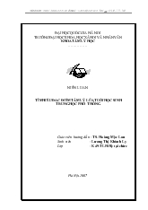 Đề tài Tìm hiểu đặc điểm tâm lý lứa tuổi học sinh Trung Học Phổ Thông