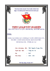 Nâng cao năng lực lãnh đạo và sức chiến đấu của tổ chức cơ sở Đảng ở Đảng bộ xã Bản Phố - Huyện Bắc Hà - Tỉnh Lào Cai