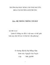 Quản lý thông tin đất ở Việt Nam và thế giới hiện nay như thế nào và liên hệ ở địa phương