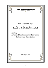 Tiểu luận Kiến trúc máy tính (Advanced Techniques for Instruction Delivery and Speculation)