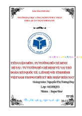 Tư tưởng Hồ Chí Minh về vai trò đoàn kết quốc tế. Liên hệ với tình hình Việt Nam trong thời kỳ hội nhập hiên nay