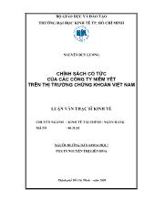 Chính sách cổ tức của các công ty niêm yết trên thị trường chứng khoán Việt Nam