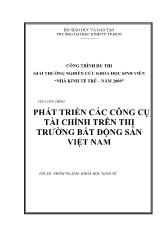 Phát triển các công cụ tài chính trên thị trường bất động sản Việt Nam