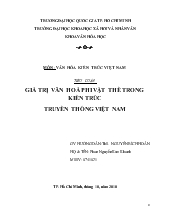 Tiểu luận Giá trị văn hoá phi vật thể trong kiến trúc truyền thống Việt Nam