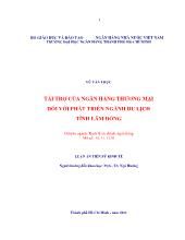 Đề tài Đánh giá hiệu quả hỗ trợ của ngân hàng thương mại cho sự phát triển ngành du lịch của tỉnh Lâm Đồng