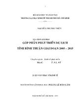 Đề tài Lựa chọn giải pháp góp phần phát triển du lịch tỉnh Bình Thuận giai đoạn 2005 - 2015