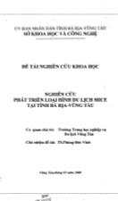 Đề tài Nghiên cứu phát triển loại hình du lịch Mice tại tỉnh Bà Rịa - Vũng Tàu