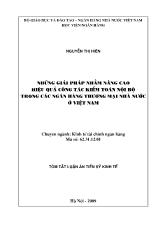 Đề tài Những giải pháp nhằm nâng cao hiệu quả công tác kiểm toán nội bộ trong các ngân hàng thương mại Nhà nước Việt Nam