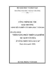 Đề tài Tiềm năng phát triển loại hình du lịch văn hóa ở vùng miền núi Lào Cai