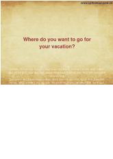 Nơi nào bạn muốn đi cho kỳ nghỉ của bạn