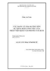 Đề tài Các nhân tố ảnh hưởng đến sự thỏa mãn công việc của nhân viên khối văn phòng ở TP Hồ Chí Minh