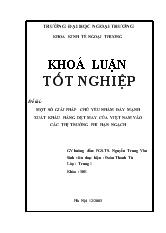 Đề tài Một số giải pháp chủ yếu nhằm đẩy mạnh xuất khẩu hàng dệt may của Việt Nam vào các thị trường phi hạn ngạch