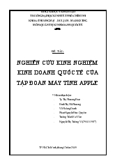 Đề tài Nghiên cứu kinh nghiệm kinh doanh quốc tế của tập đoàn Apple