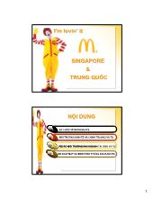 Đề tài Phân tích rủi ro môi trường kinh doanh tại Singapore và Trung Quốc của Mcdonald's