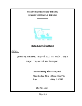 Đề tài Quan hệ thương mại và đầu tư Pháp – Việt thực trạng và triển vọng