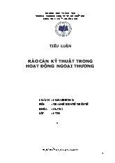 Đề tài Rào cản kỹ thuật trong hoạt động ngoại thương