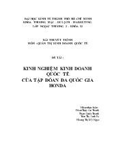 Kinh nghiệm kinh doanh quốc tế của tập đoàn đa quốc gia Honda