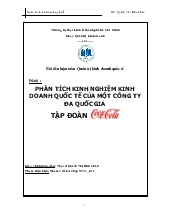 Phân tích kinh nghiệm kinh doanh quốc tế của một công ty đa quốc gia - Cocacola