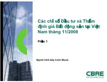 Đề tài Các chỉ số đầu tư và thẩm định giá bất động sản tại Việt Nam 11/2008