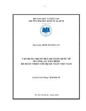 Đề tài Vận dụng chuẩn mực kế toán quốc tế về công cụ tài chính để hoàn thiện chế độ kế toán Việt Nam