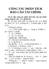 Báo cáo Công tác phân tích tài chính
