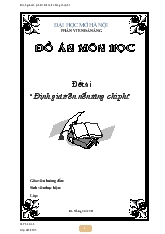 Đề án Môn học kế toán định giá trên nền tảng chi phí