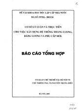 Đề tài Cơ sở lý luận và thực tiễn cho việc xây dựng hệ thống thang lương, bảng lương và phụ cấp mới