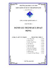 Đề tài Đánh giá thành quả hoạt động