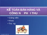 Đề tài Kế toán bán hàng và công nợ phải thu