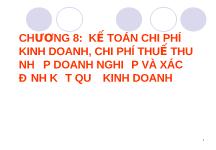 Đề tài Kế toán chi phí thu nhập doanh nghiệp